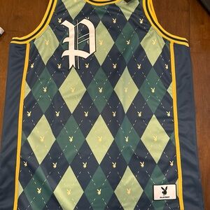 PLAYBOY 2XL Green and Blue Argyle Tank NWT